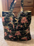 Tote Bag Floral, Dark Background