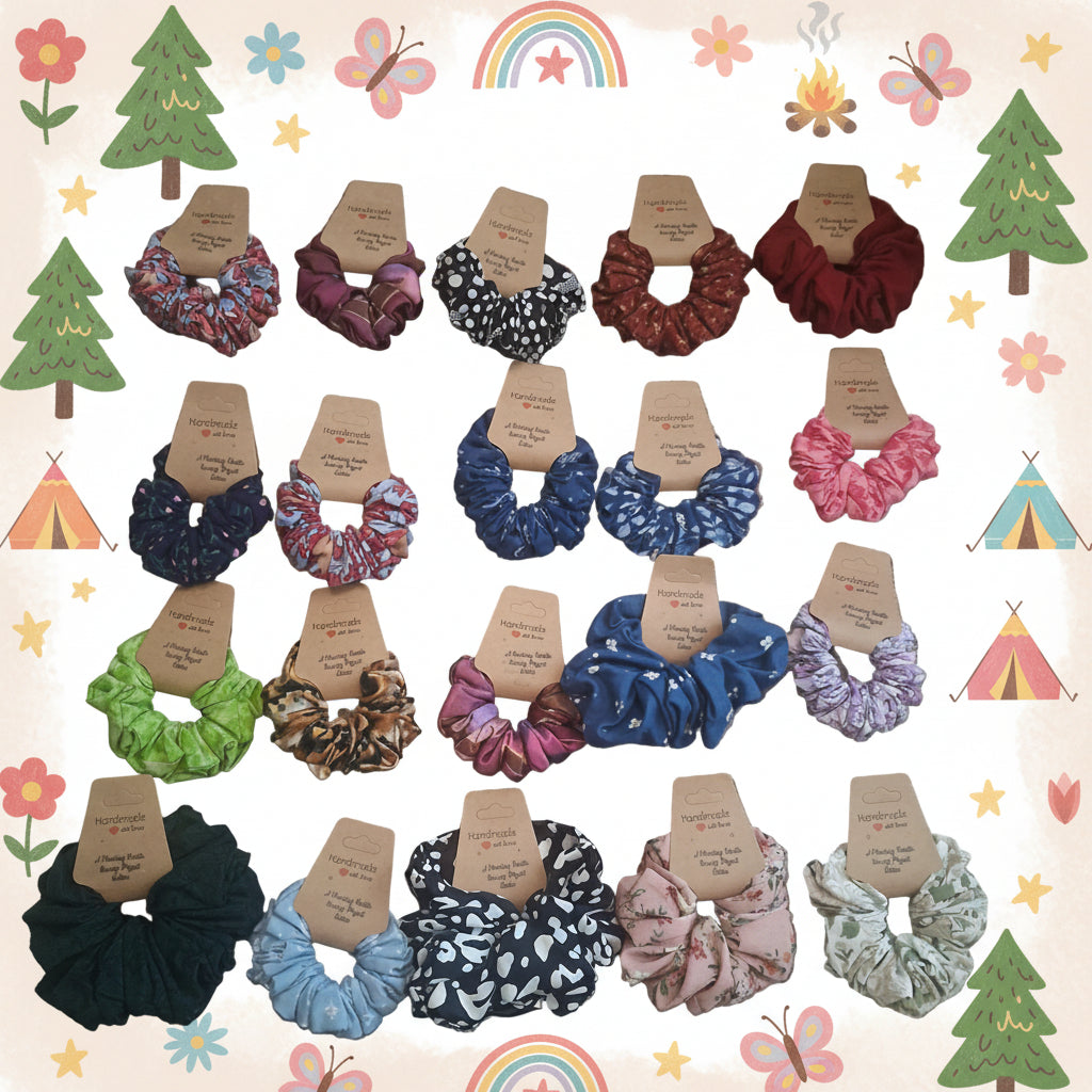 One of a Kind Scrunchies (each sold separately for $5, or 5 for $20)
