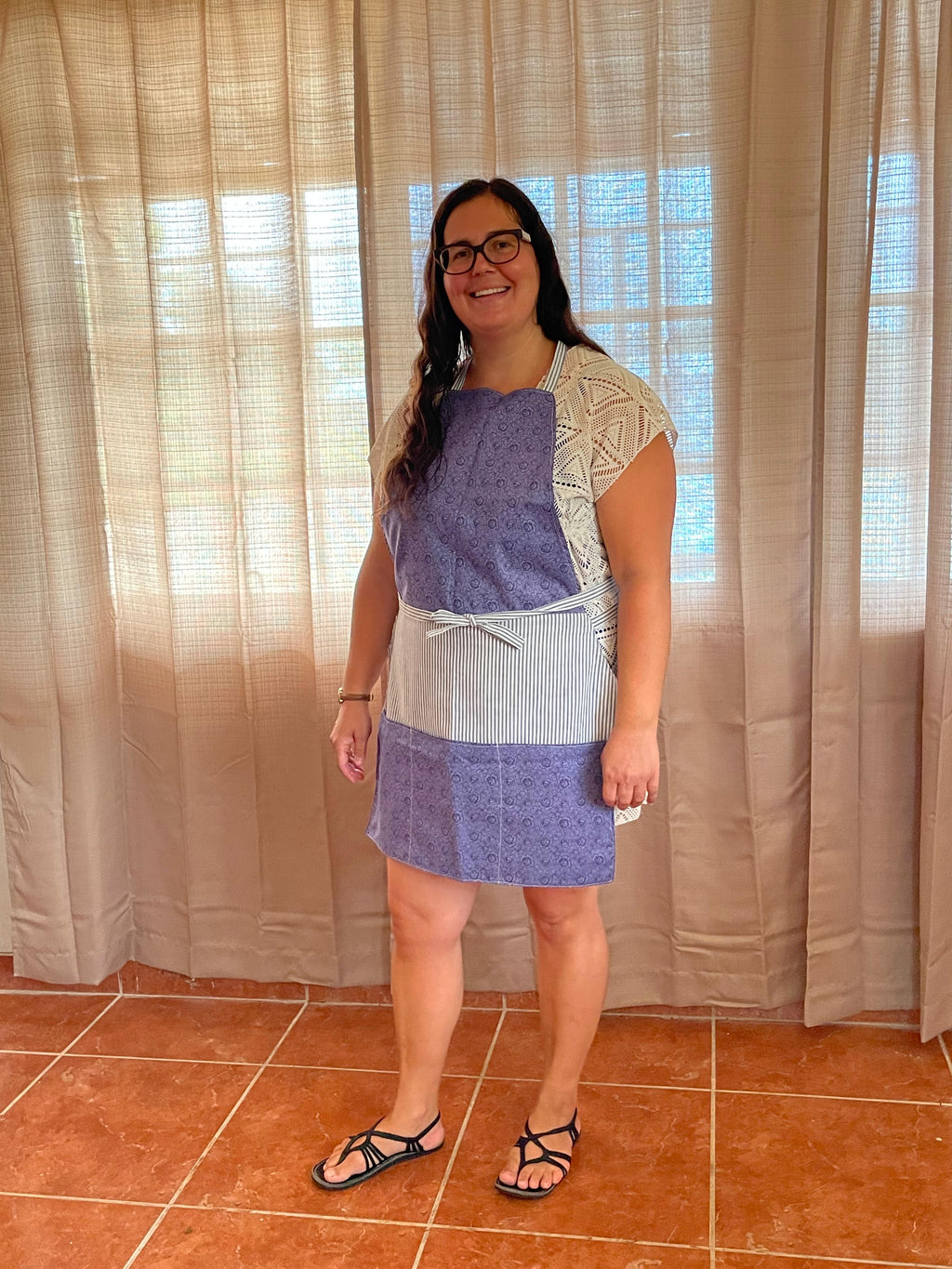 Blue Rose Apron