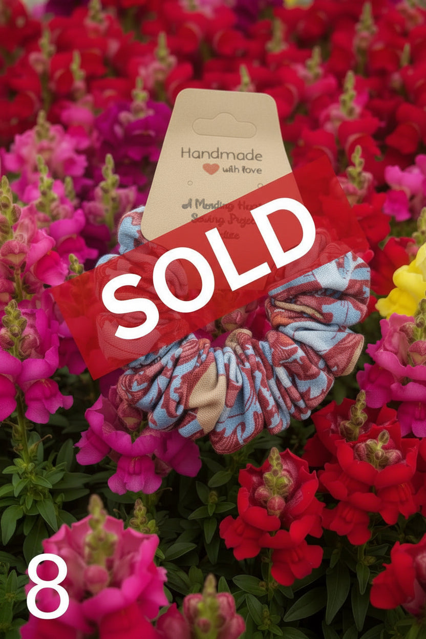One of a Kind Scrunchies (each sold separately for $5, or 5 for $20)