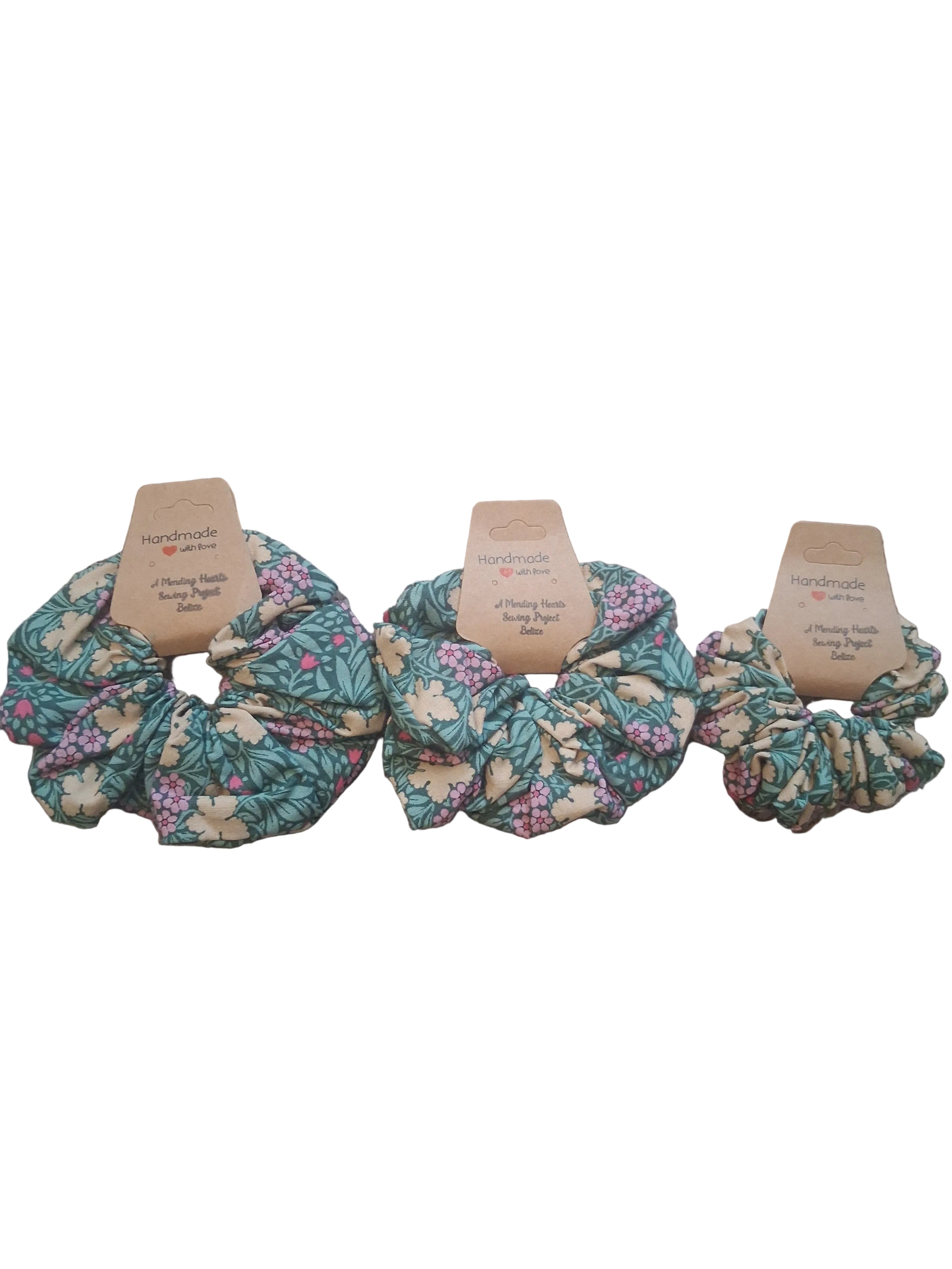 Green Purple Beige Scrunchies #5thforfree (each sold separately or $20 for 5)